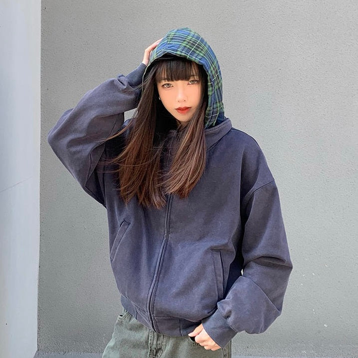 Retro Cleanfit Sweater til mænd og kvinder, niche-design hættetrøje