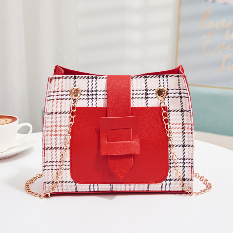 Korean Version Of The Western-style Plaid One-shoulder Messenger Bag