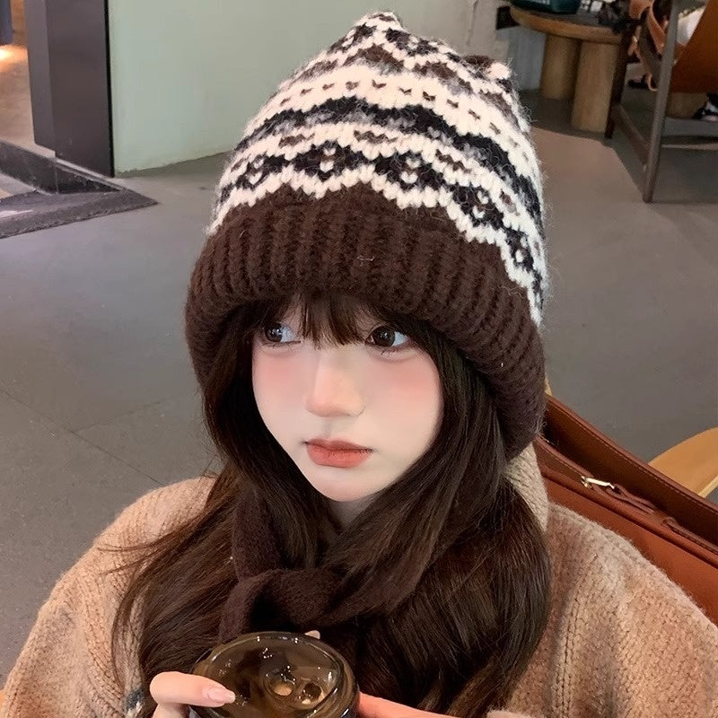 Women's Balaclava Autumn And Winter Knitted Hat