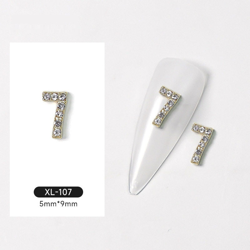 3D Digital Explosion Gold Nail Jewelry Diamond Accessories