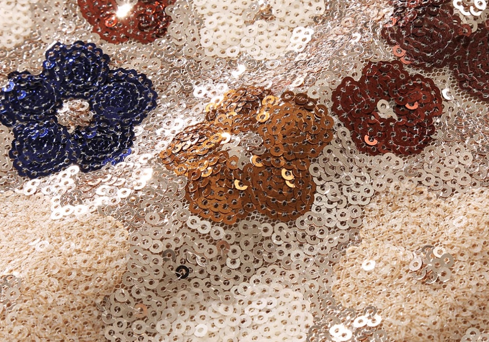 Hot Girl Style Heavy Embroidery Sequins Skirt
