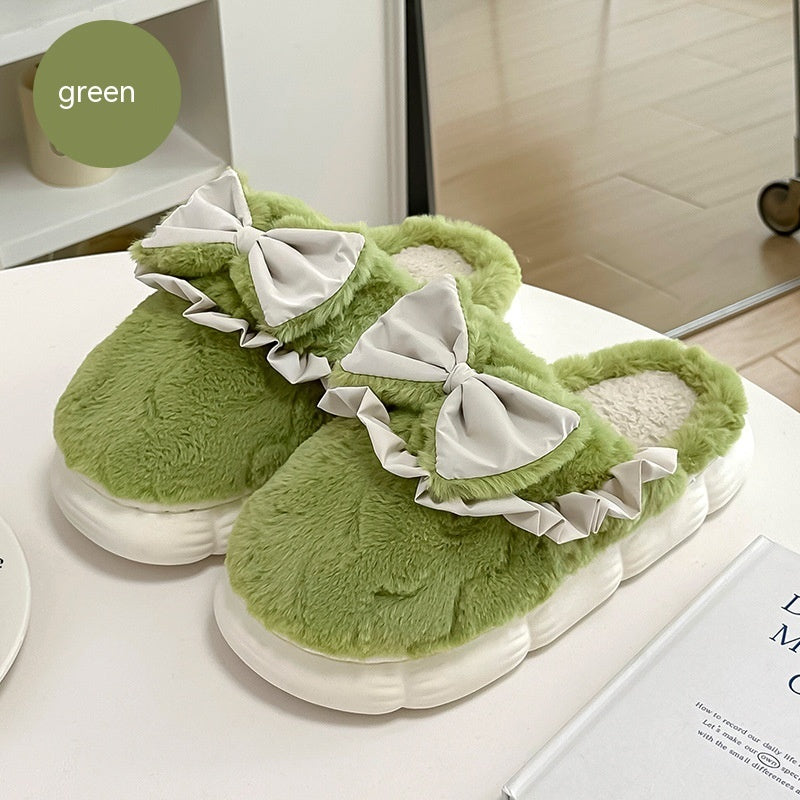 Couple Slippers Female Platform Bow