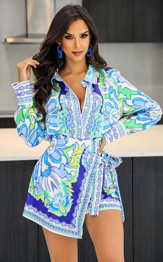 Fashion Casual Printing Irregular Two-piece Set