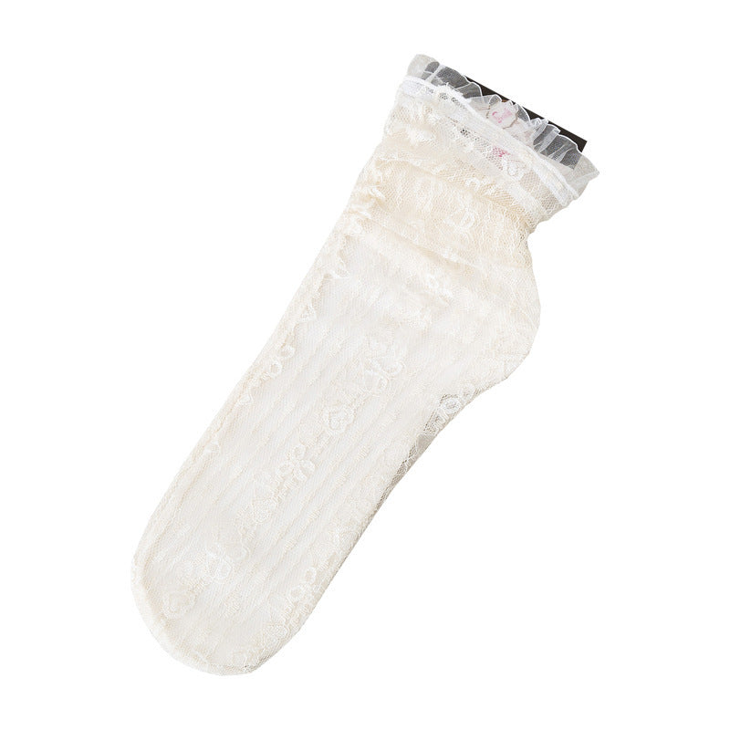 Vintage Mesh Lace Japanese Style Lace Long Socks
