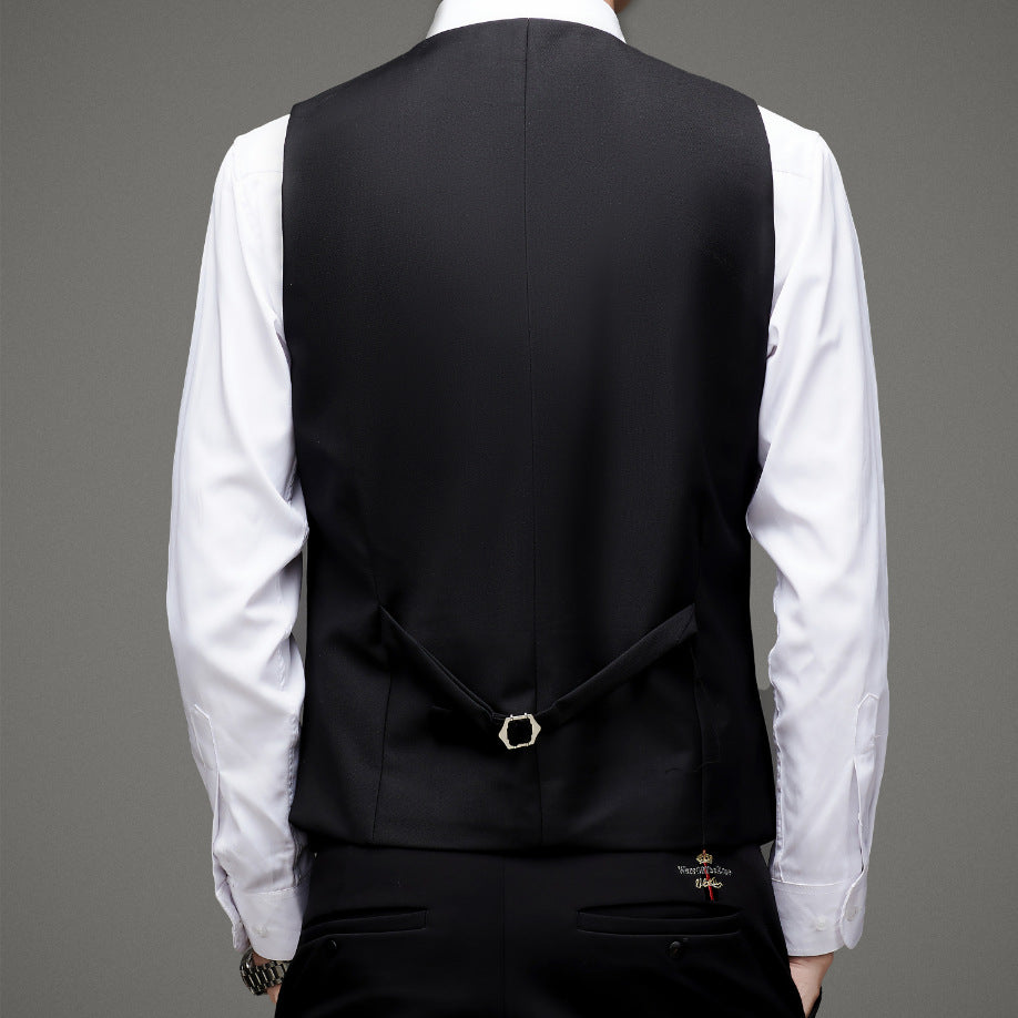 Sort Slim-fit Arbejdstøj Herre Habitsvest Business Wear
