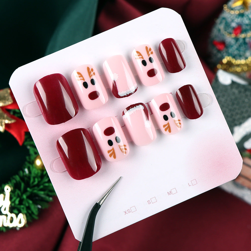 24 Pieces Christmas Elk Red Wear Nail Polish