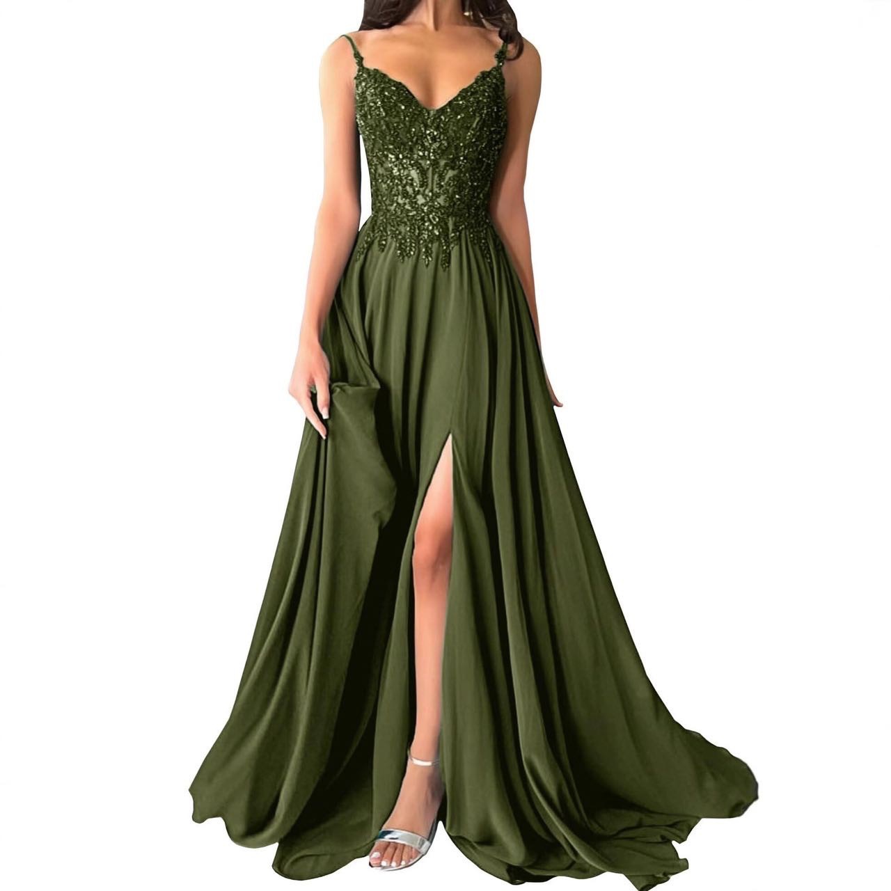Strapless Vneck Evening Gown European And American Style
