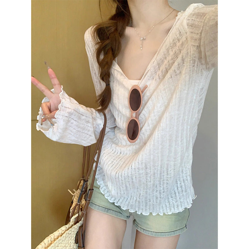 Womens Sheer Loose-fitting Sun-protective Tunic