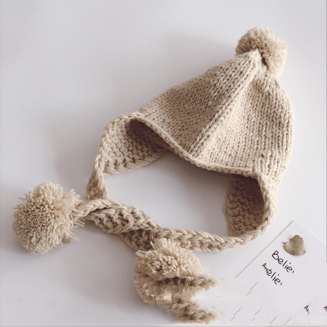 Children's Braided Braid Ear Protection Knitting Hat