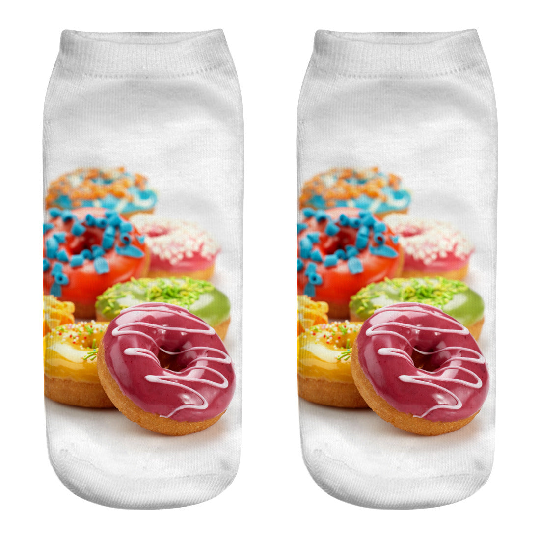 New 3D Digital Printing Harajuku Food Donut Socks Cartoon Three-dimensional Printing