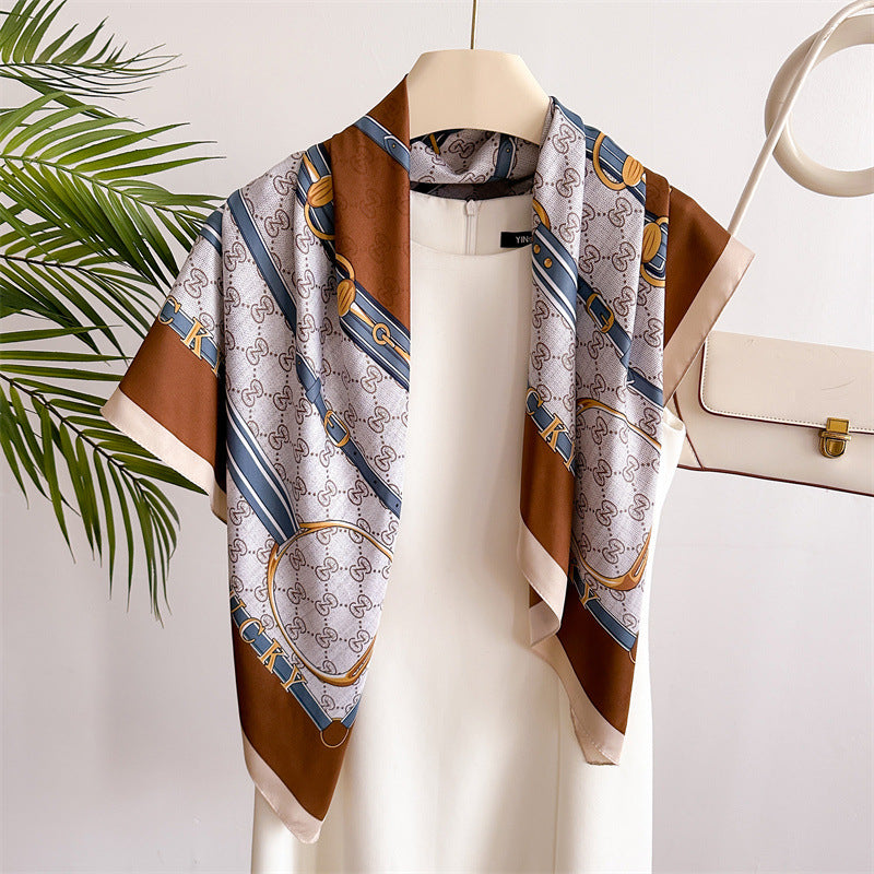 Womens Floral Color-Block Sun-Protective ShawlHijab
