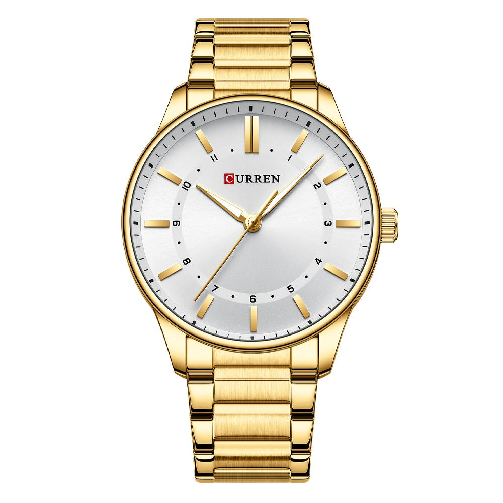 Mens Round Large-Dial Waterproof Watch