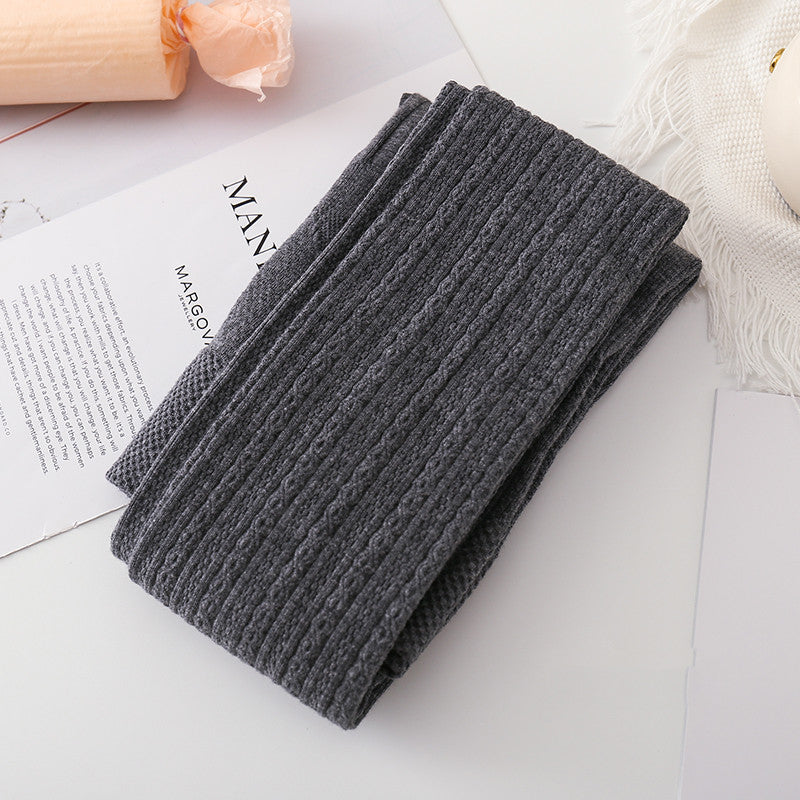 Japanese JK White Tights Autumn And Winter Thickened Oat Color
