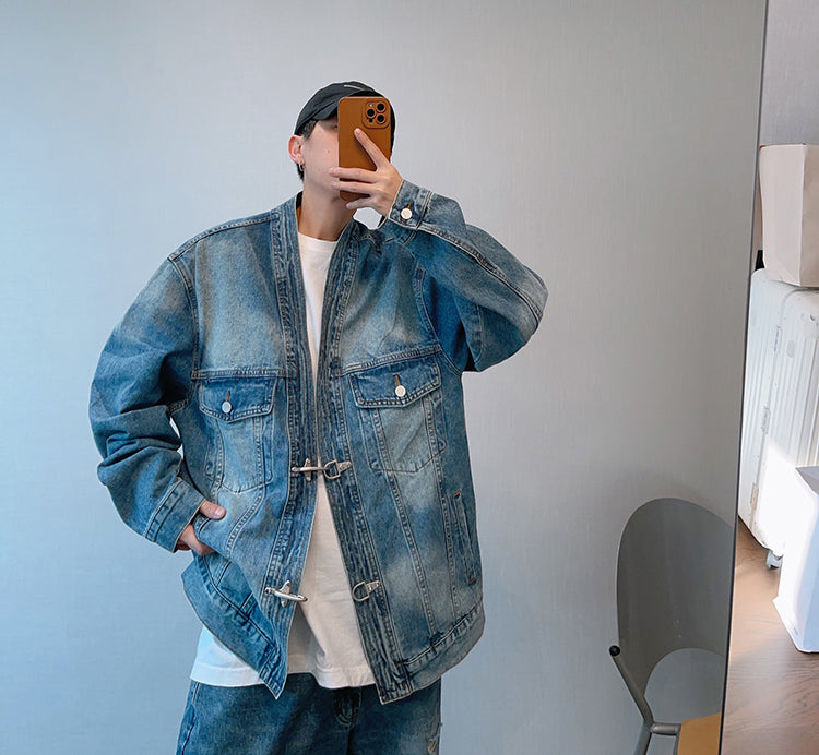 Washed Blue Heavy Robe Denim Jacket