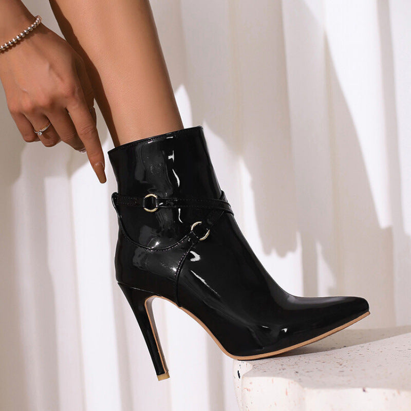 Women's Plus-size Boots With Pointed Toes And Stiletto Heels