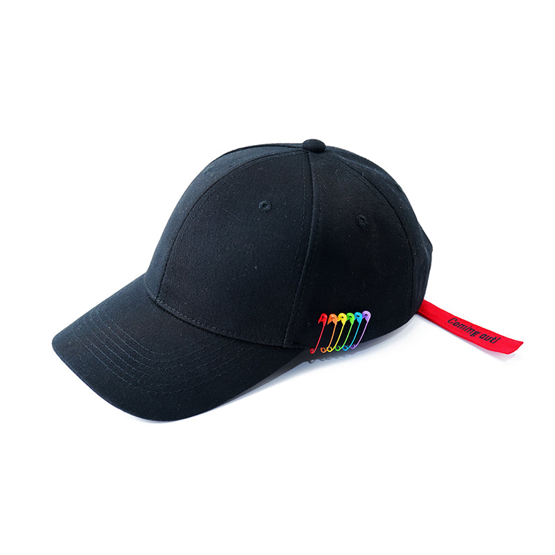 Men's And Women's Pin Functional Wind Rainbow Peaked Hat