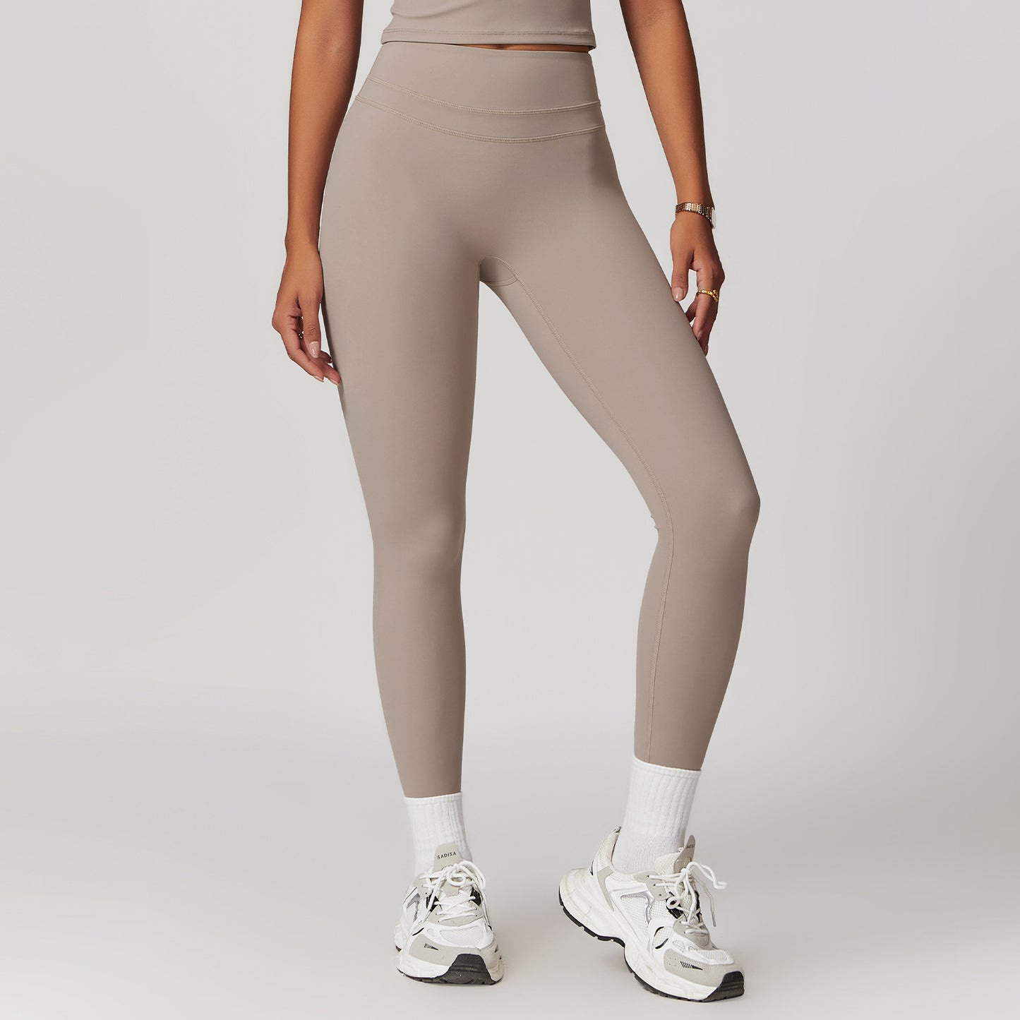 Sanding Tight High Waist Yoga Pants Belly Contracting Hip Raise Fitness Pants
