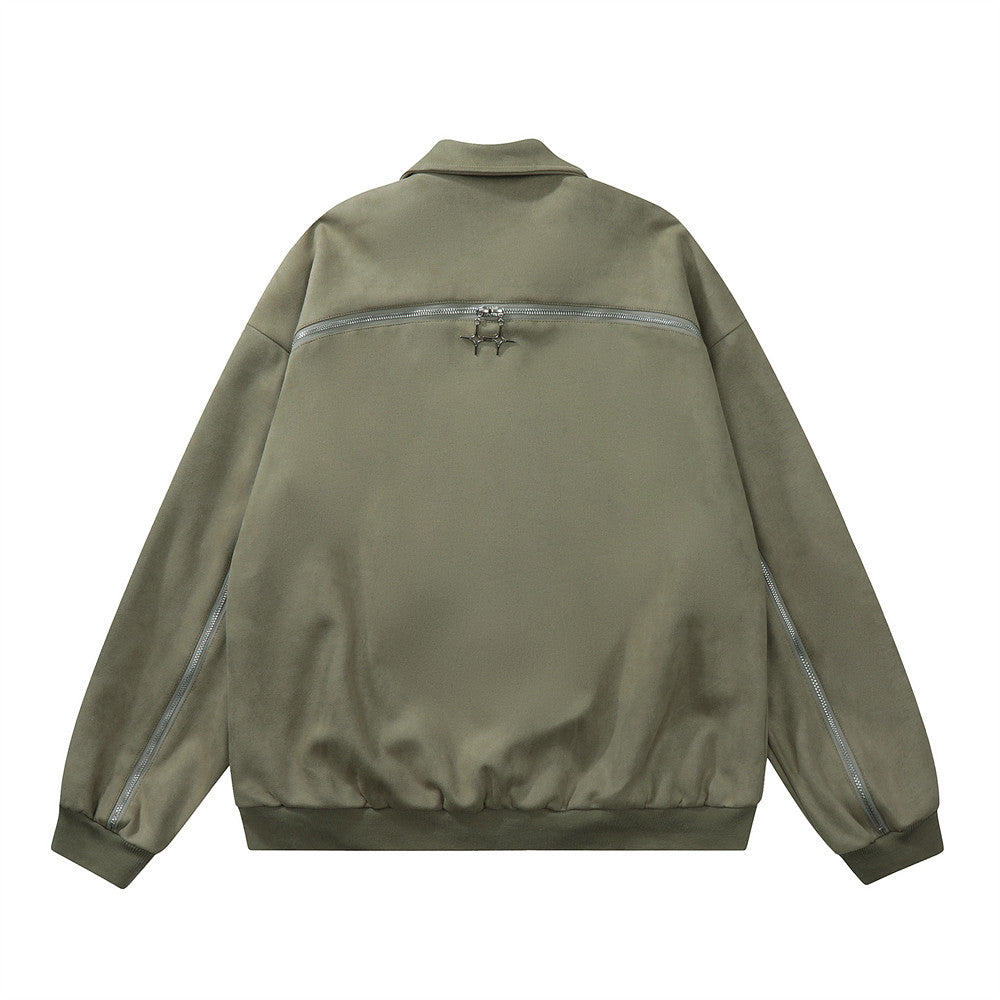 Letter Embroidered Pilot Jacket