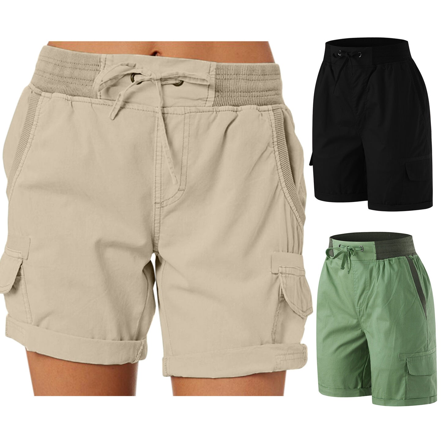Women's Fashion Casual Loose High Waist Cotton Linen Shorts