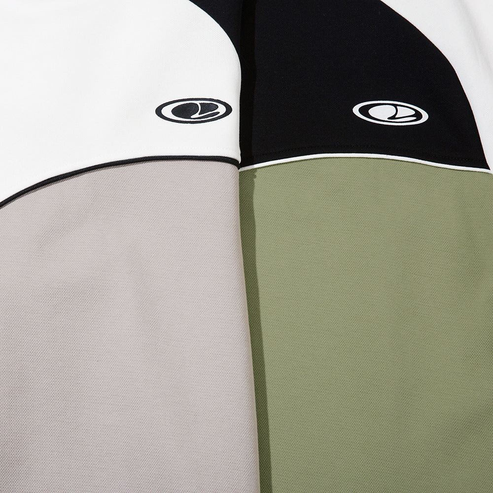 Ribbon Stitching Raglan Sleeve Round Neck Sweater Men