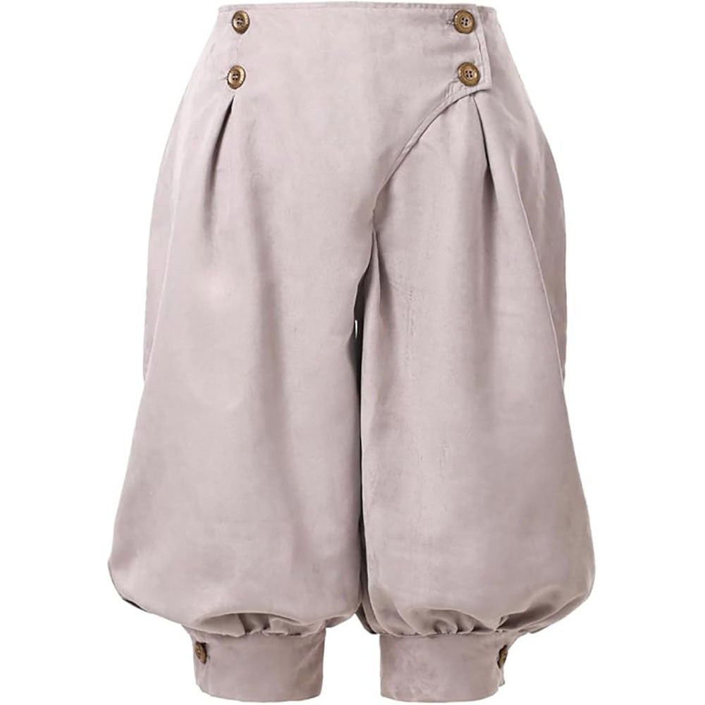 Medieval Renaissance Retro Pirate Suede High Waist Double Breasted