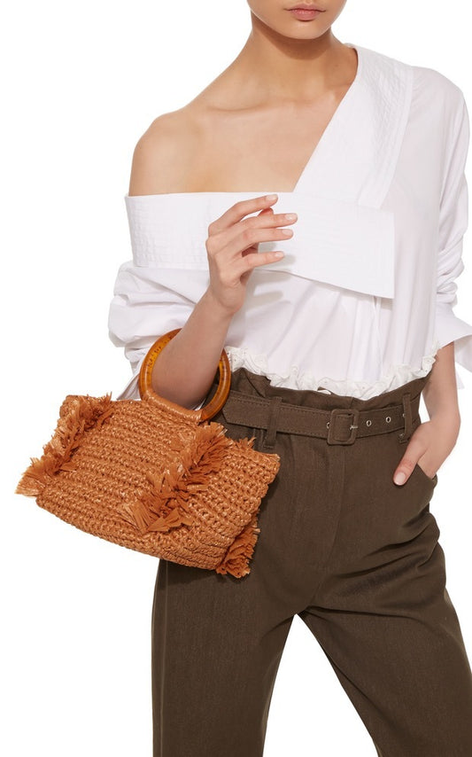 Straw Woven Beach One-shoulder Diagonal Across