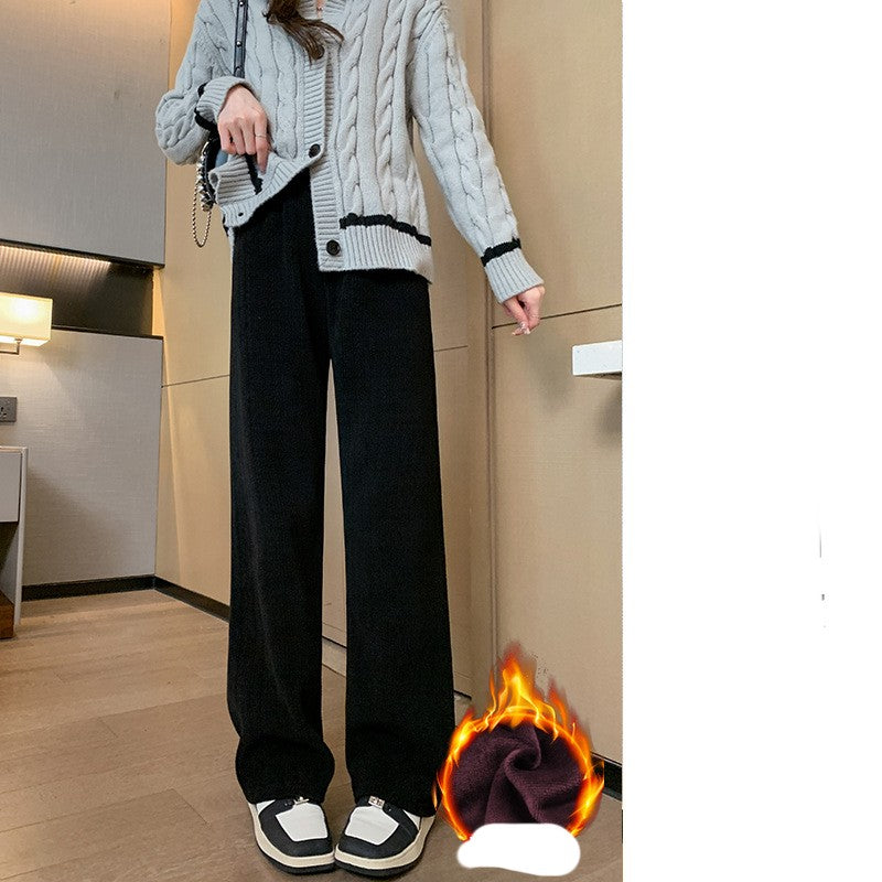 Autumn And Winter Plus Fleece Slim Loose Women's Pants