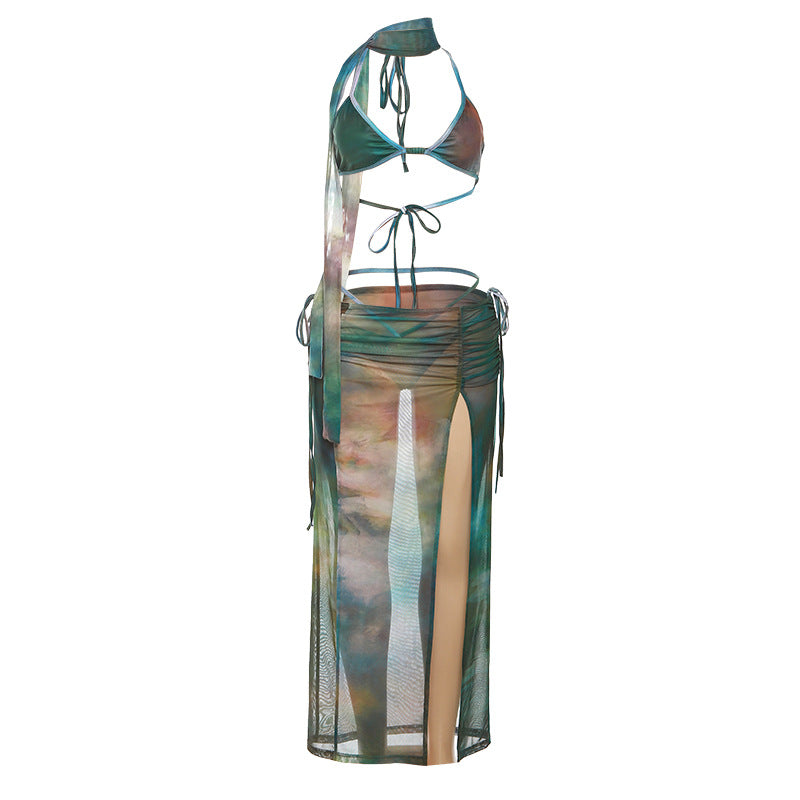 Cross-border Women's Clothing Fashion Printed Skirt Casual Suit