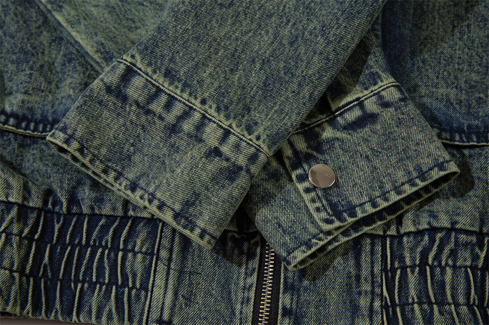 American Style Old Gradient Color Denim Jacket
