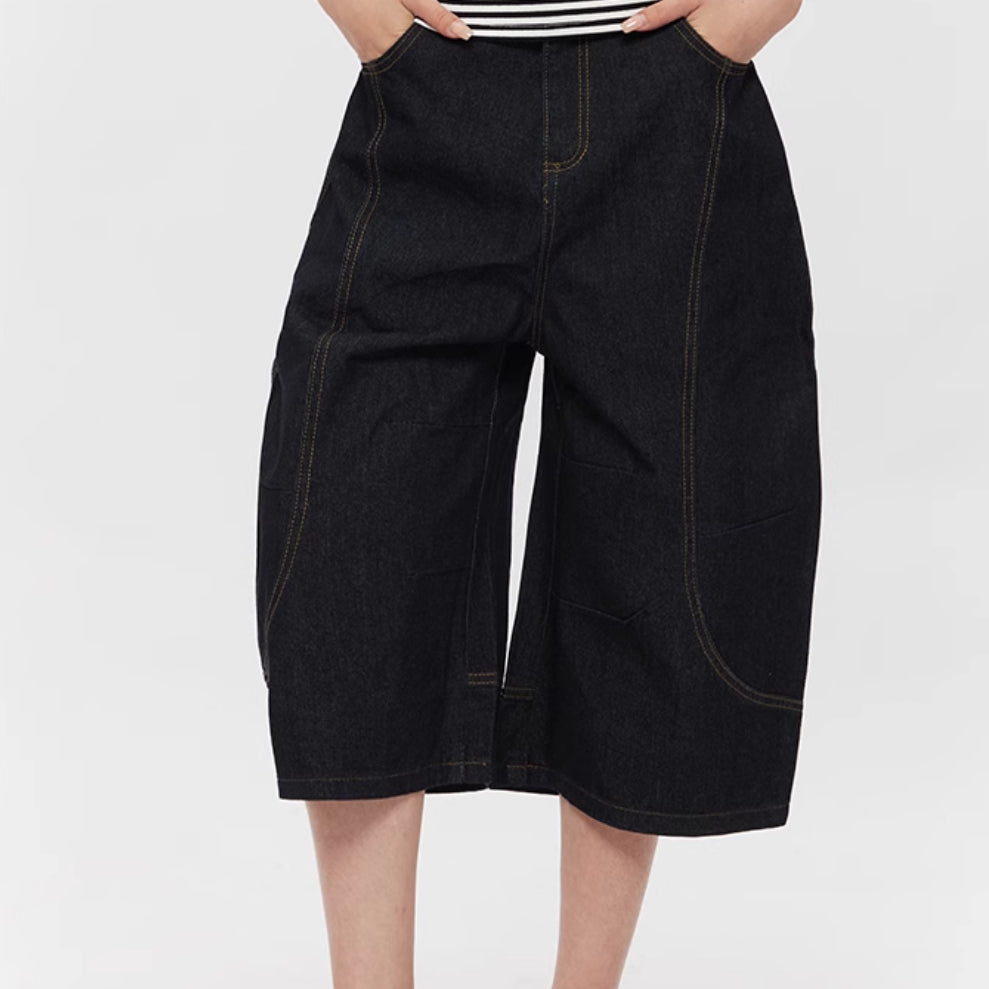 Women's Straight Loose Retro Washed Do The Old Cowboy Shorts