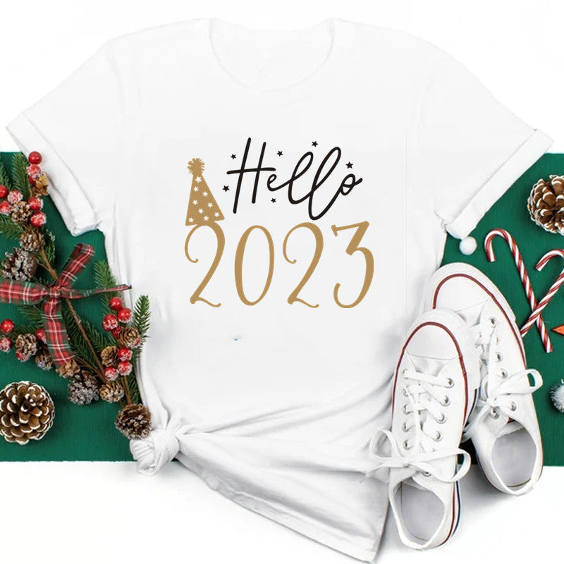 Printed Annual Party Short Sleeve T-shirt Tops For Men And Women