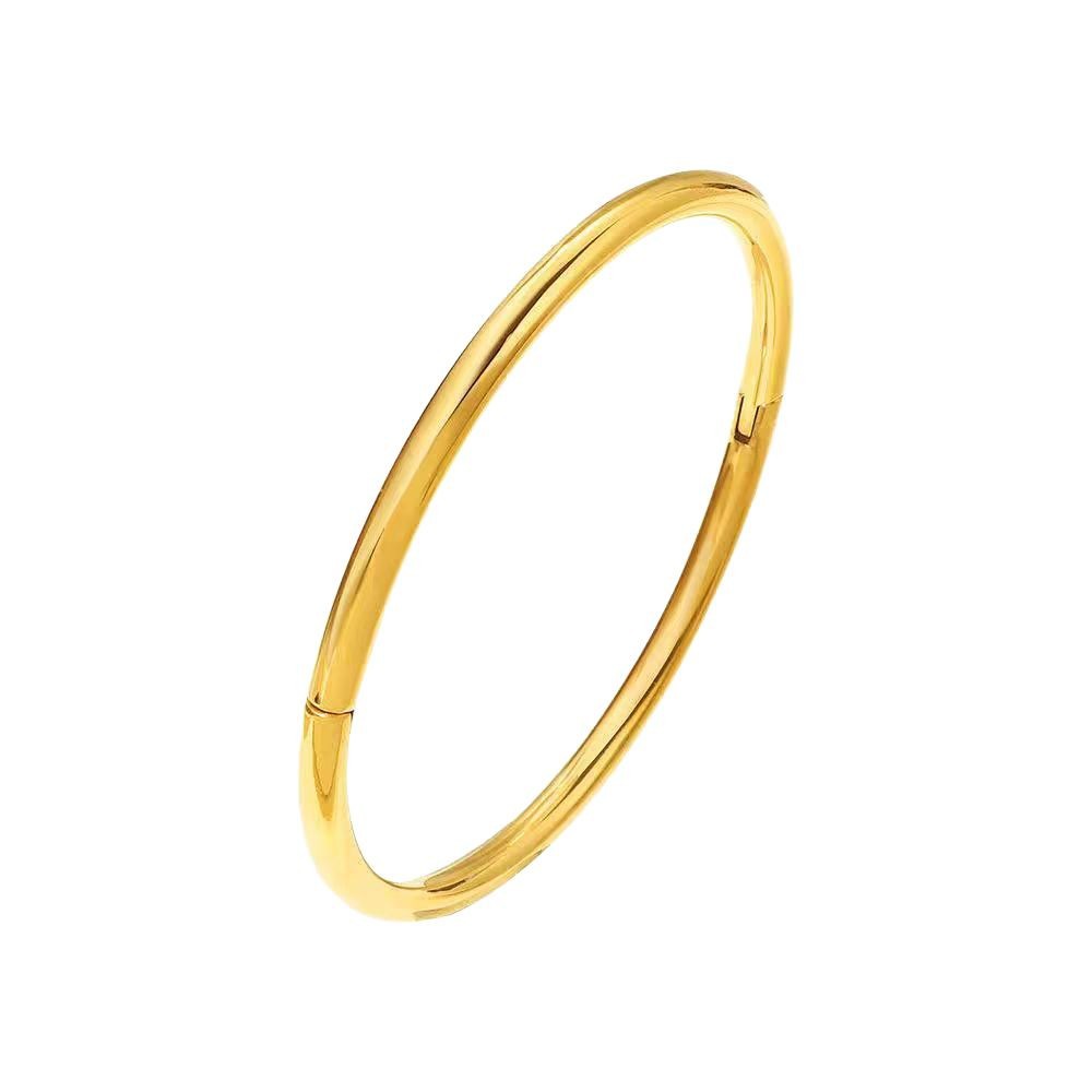 Enkelt Glat Buet Solid Oval Armring