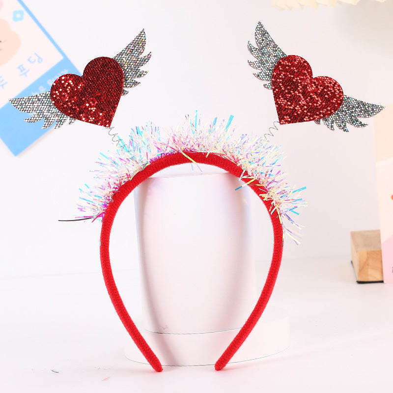 Red Heart Headband Accessories Three-dimensional