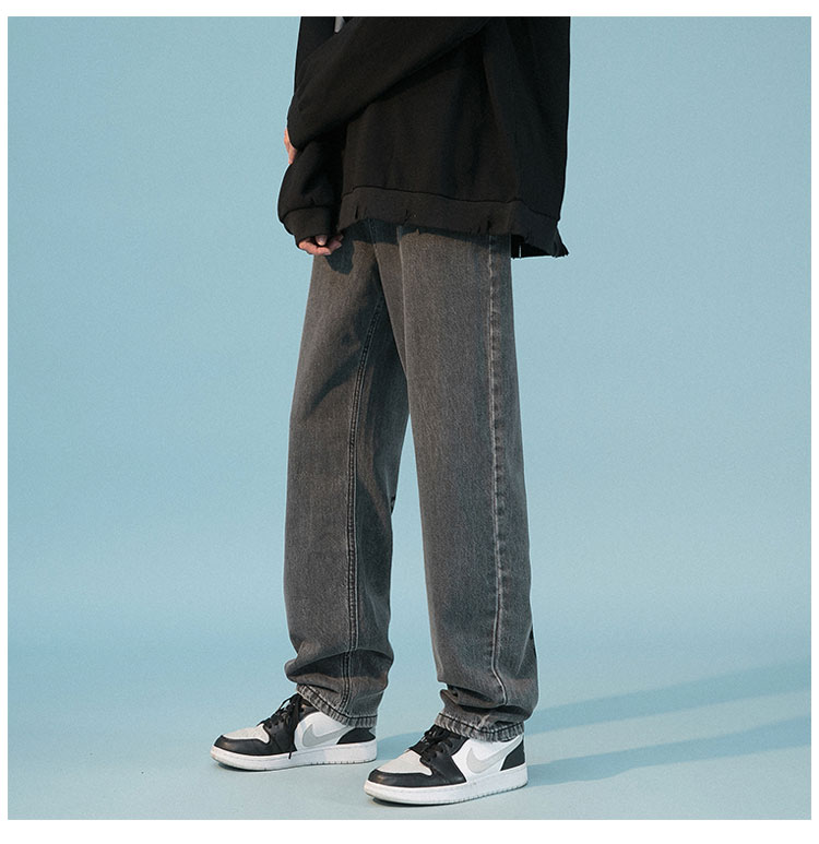 Letter Print Loose Straight Pants Ruffian Handsome Casual Mopping Trousers