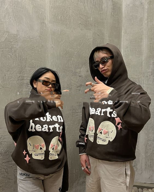 English Trend Foam Printing Hoodie Sweater