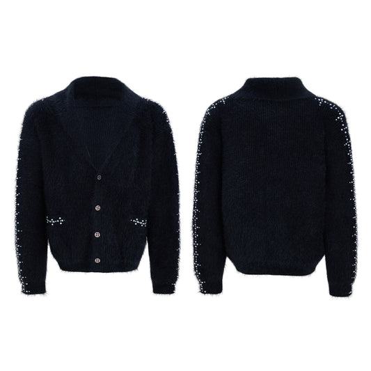 Mens Warm Thickened Sweater With Striped Pattern