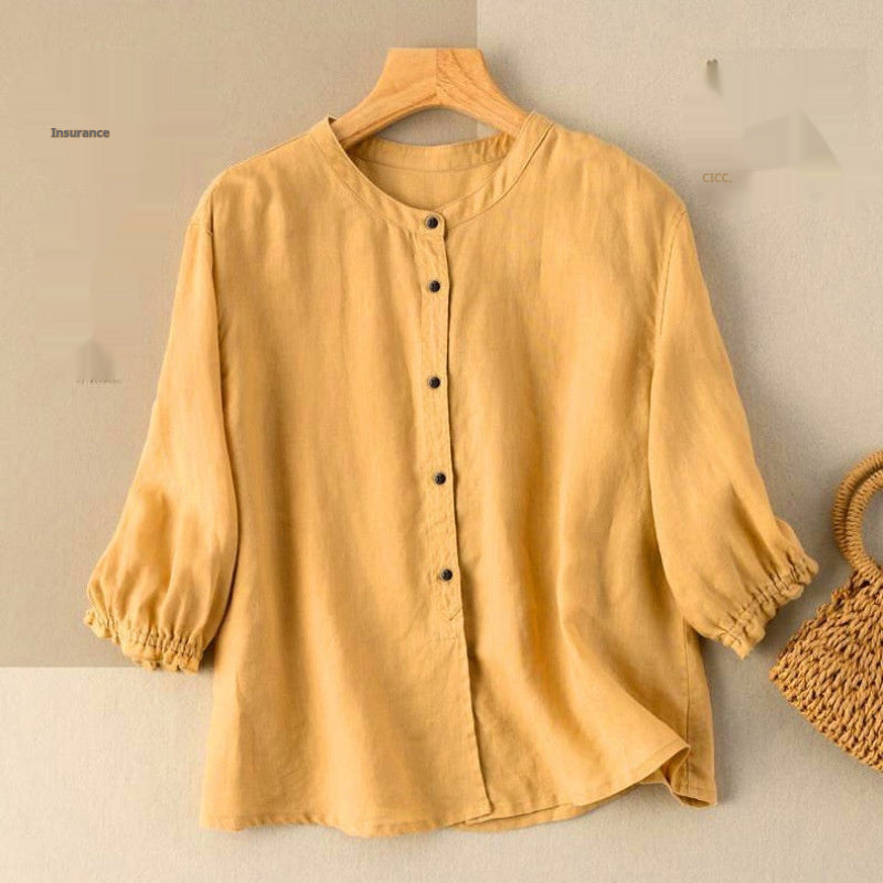 Half Sleeve Artistic Retro Women's Summer New Loose Women's Shirt
