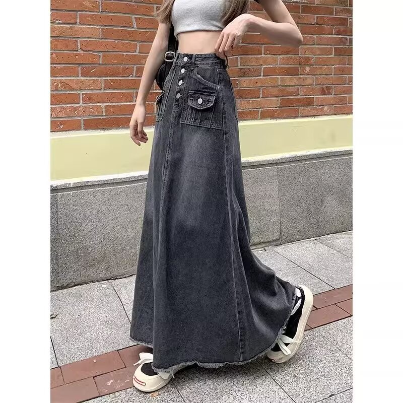 Retro Design Niche A Line Dress Skirt Autumn