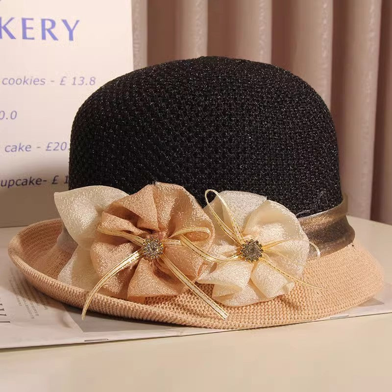 Women's Summer Retro British Sweet Flowers Bucket Hat