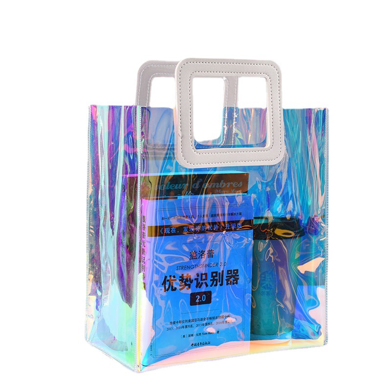 Creative Transparent Jelly Colorful Laser Tote Bag
