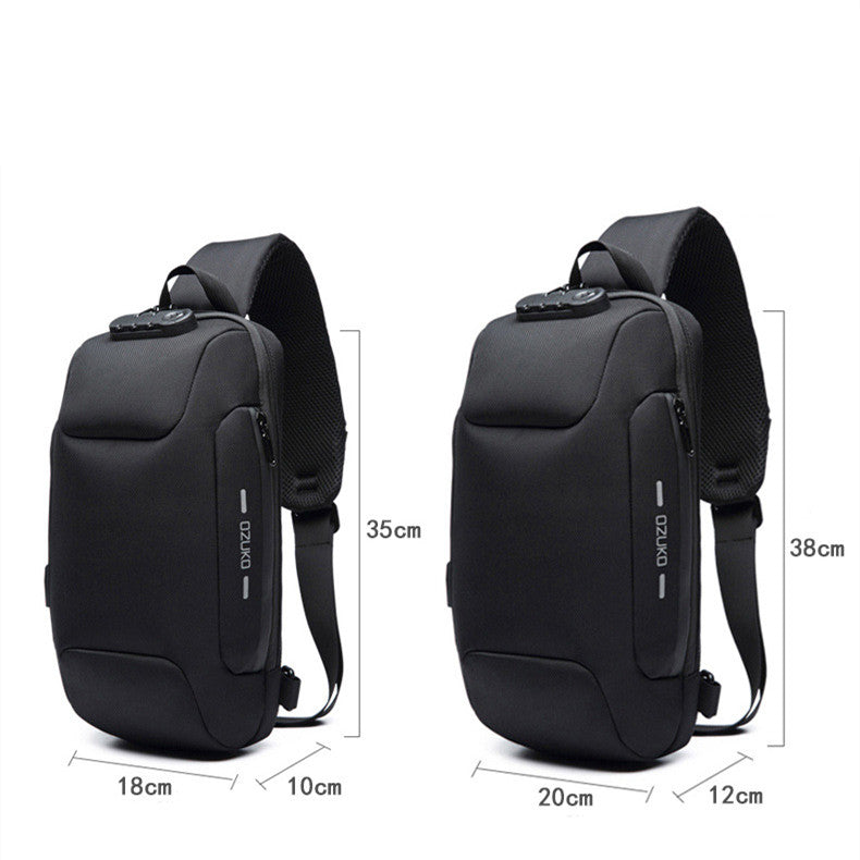 Korean Version Of Usb Shoulder Bag Men's Sports And Leisure Men's Chest Bag