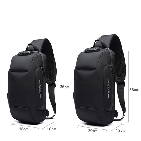 Korean Version Of Usb Shoulder Bag Men's Sports And Leisure Men's Chest Bag
