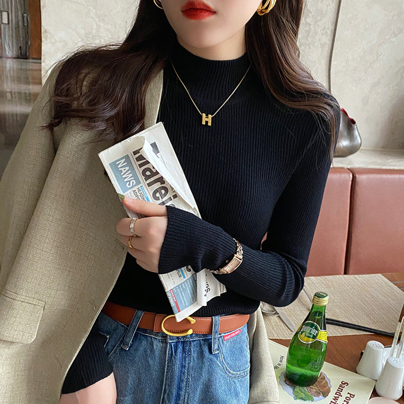 Women's Half Turtleneck Thickened Spring And Autumn Sweater