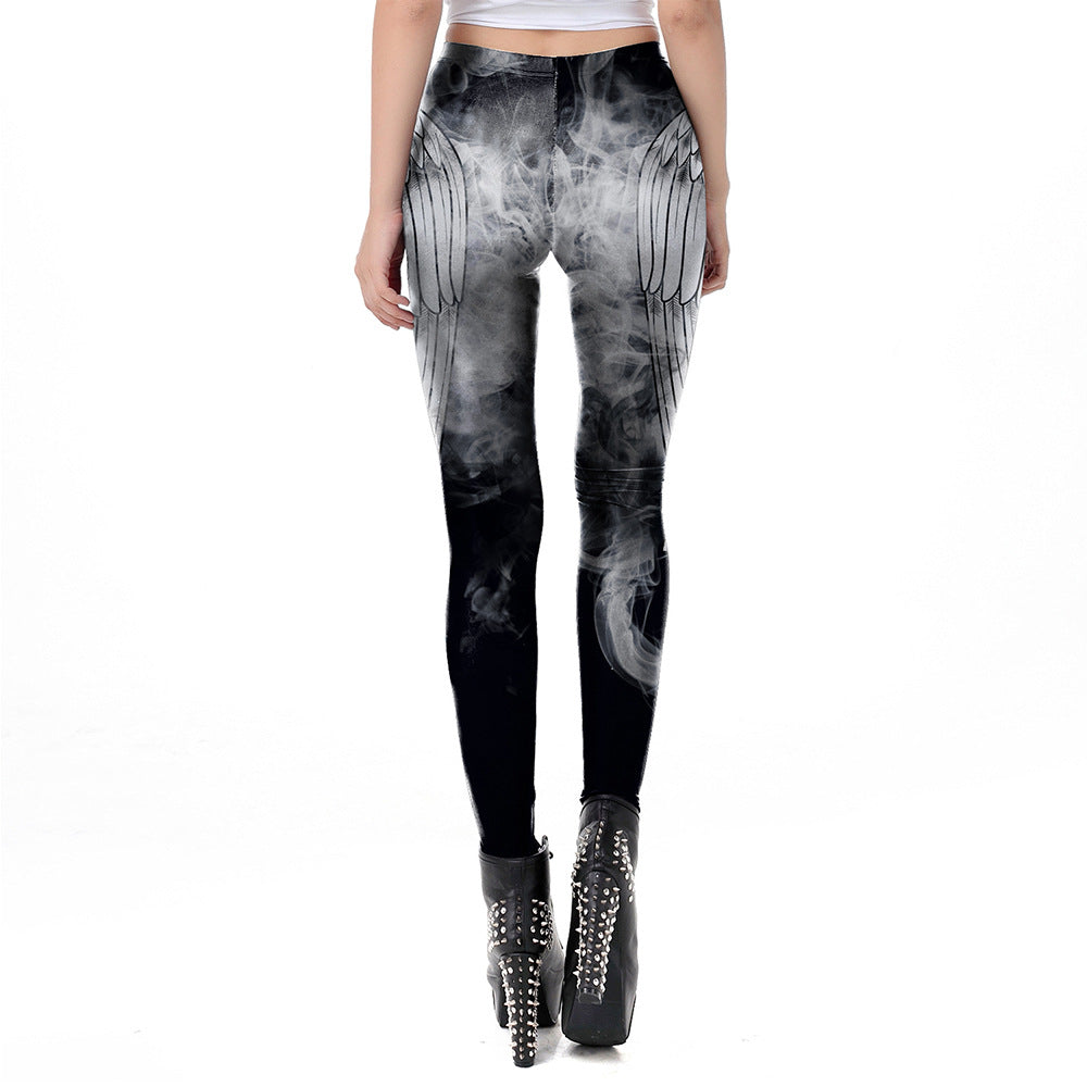Wings Printing Skinny Pants Stretch Women's Leggings