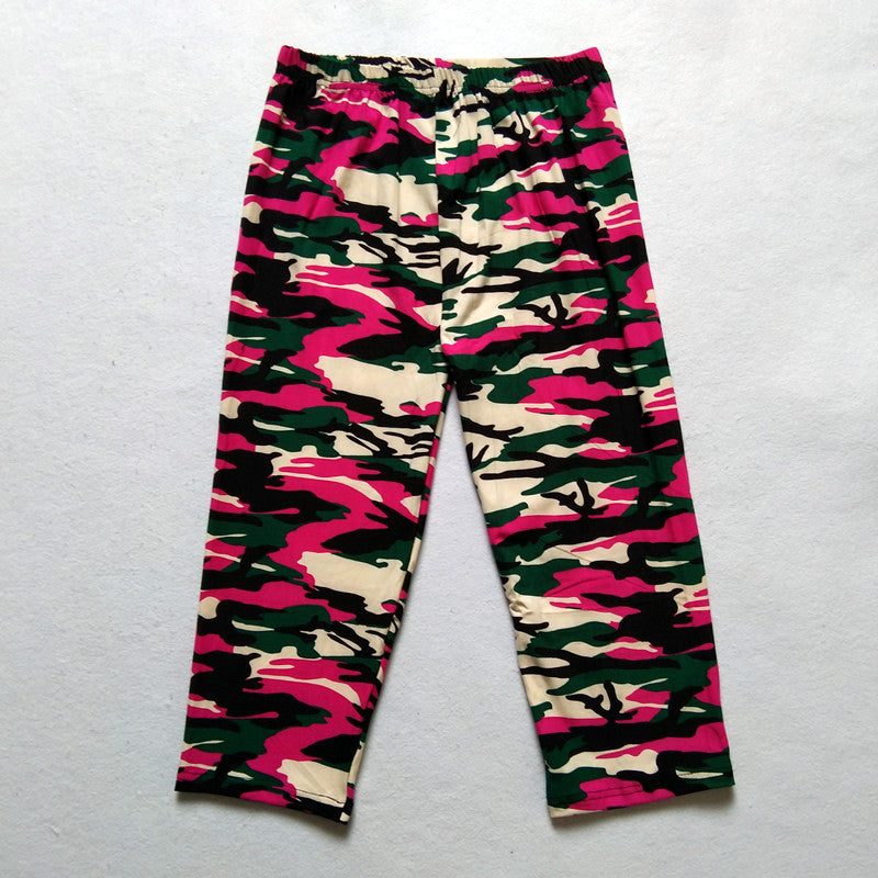 Summer Military Camouflage Print Cropped Leggings