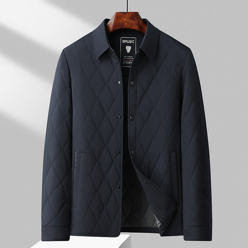 Men's Mulberry Silk Cotton Diamond-patterned Outerwear