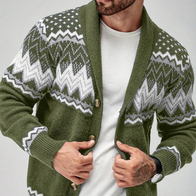 European And American Solid Color Long-sleeved Knitted Cardigan Coat Sweater