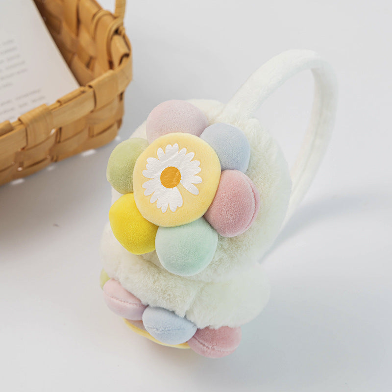 New Children's Plush Earmuffs Cute Sunflower Warm