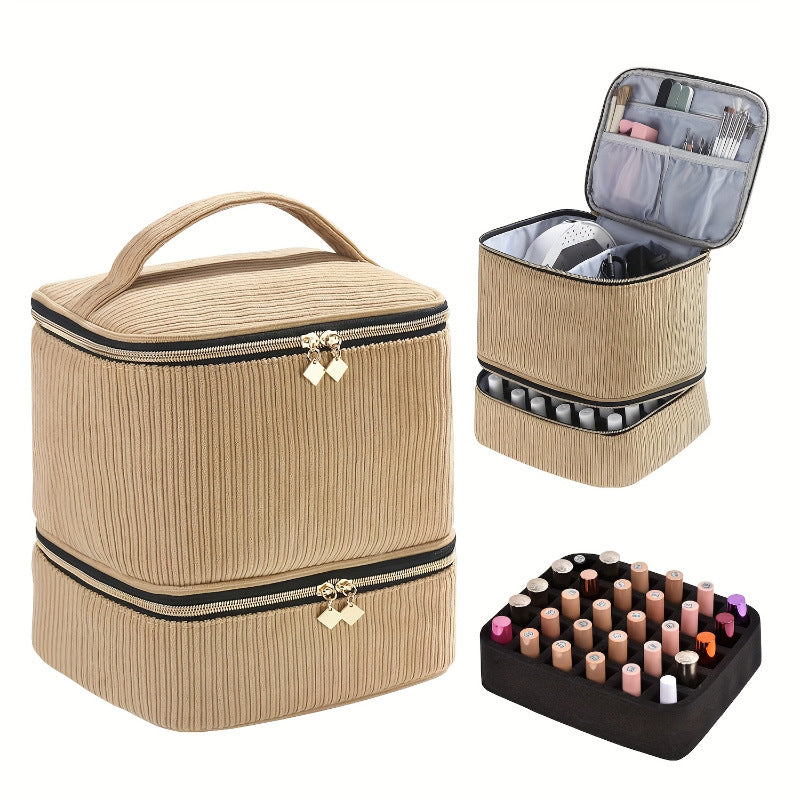 Nail Polish Essential Oil Storage Bag Portable Double Layer Makeup Storage Box