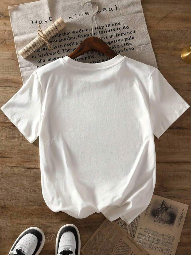 Casual Round Neck Short Sleeves Lobster Print Gra